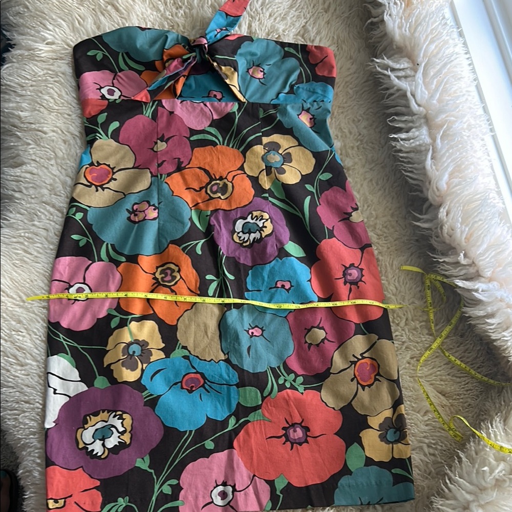 Colorful Floral Strapless Dress vintage Hawaiian